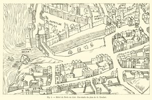 Hotel de Nesle in 1550, Facsimile of the Plan by O Truchet by French School