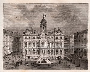 Hotel de Ville de Lyon - engraving in La France illustree: geography, history, statistical administration by V.A. Malt-Brown. 1884 by French School
