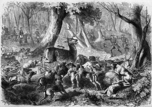 Hunting scene by French School