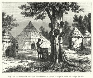 Huts of Modern Savages of Africa by French School