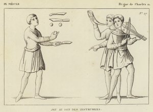 9th Century, Reign of Charles II, Game to the Sound of Instruments (engraving) by French School