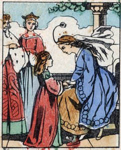 Illustration for Riquet a la houppe, tale by Charles Perrault (1628-1703), French writer. Wood engraving of Imaging Pellerin - Epinal, sd. Late 19th century. by French School