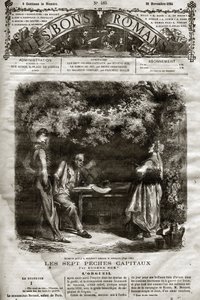 Illustration for the novel by Eugene Sue The Seven Capitals appeared in The Bons Romans of 29/11/1864 by French School