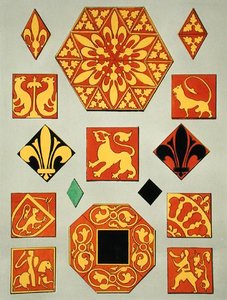 Illustration of 13th century ceramic patterns from a decoration source book