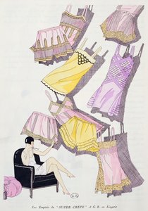 Illustrations of lingerie from the fashion magazine Art, Gout, Beaute, July 1926