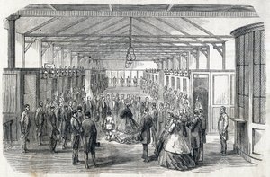 Impress Eugenie and Imperial Prince visit the Bank of France, 23 June 1866 - engraving in Le MONDE Illustrous DU 07/07/1866