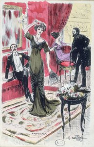 In the Foyer of the Theatre, postcard 1910 by French School