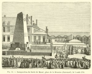 Inauguration of the Bust of Marat, Place de la Reunion, Carrousel, August 2, 1793 by French School