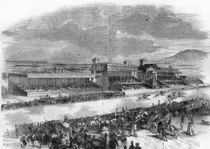 Inauguration of the horse races at the Bois de Boulogne in 1857 by French School