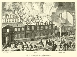 Fire at the Opera in 1763 by French School