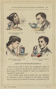 Ingestion of a Medication Using a Feeding Tube, Teapot Fumigation, Balsamic and Gaseous Inhalation Using a Gasogene Inhaler, Reactive Spraying by the Reaction Sprayer by French School