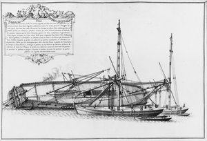 Inside of a vessel lying on its hull, illustration from the Atlas de Colbert, plate 40