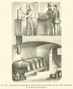 Installation of a Beer Pump Charged by a Carbonic Acid Gas Container by Mr. Hermann-Lachapelle by French School