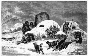 Installation of the Eskimos at Etah - in The Free Sea of the Pole, Voyage of Discovery in the Arctic Seas