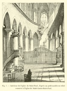 Interior of the Church of Saint-Paul, after a small relief model kept at the Church of Saint-Louis-Saint-Paul by French School