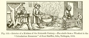 Interior of a Kitchen of the Sixteenth Century by French School