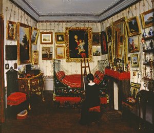 Interior of a Room with a Lady Painting, 1850 by French School