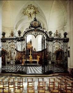 Interior of the Abbey of Valloires (Cistercian), near Abbeville. Somme by French School