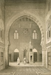 Interior of the Mosque of Qaitbay, Cairo by French School