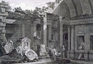Interior of the Temple of Diana, Nimes, from Antiquities of France: Vol I, Monuments of Nimes by French School