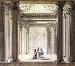 Interior of the Temple of Virtue by French School