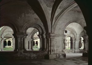 Interior View of the Cloister from the Chapter House by French School