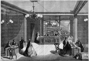 Internal view of a perfume shop in France by French School