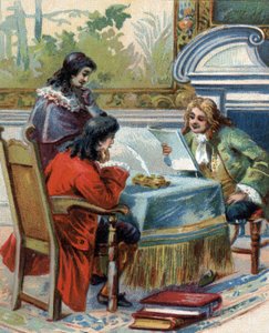 Interview of Gottfried Wilhelm Leibniz with Jacques-Benigne Bossuet. Chromolithography