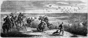 Japanese scenes: bird hunting by French School