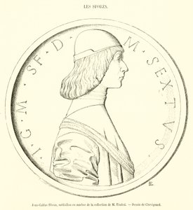 Jean-Galeas Sforza, marble medallion from the collection of M Timbal