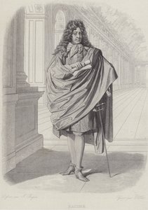 Jean Racine, French playwright, in the Hall of Mirrors at Versailles by French School
