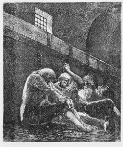 Jean Valjean in Prison, Illustration from Les Miserables, by Victor Hugo, 1865 by French School