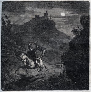 Jean de Laval Comte de Chateaubriant fled to England after having murdered his wife Francoise de Foix, Countess of Chateaubriant. Engraving from 1871 in 