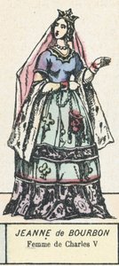 Joan of Bourbon, Wife of Charles V (engraving) by French School