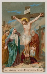 Jesus dies on the cross (The twelfth Station of the Cross) by French School