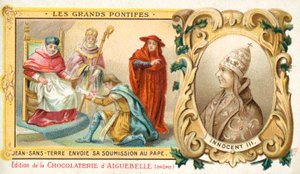 John, King of England, Sends His Submission to Pope Innocent III by French School