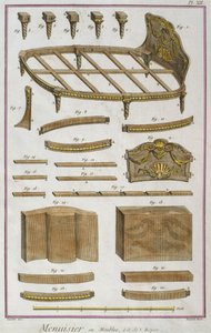 Joiner, a couch, illustration from the Encyclopedie des Sciences et Metiers by Denis Diderot engraved by Robert Benard published c.1770 by French School