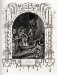 Jubilee in Rome in 1450, during the pontificate of Nicholas V. Engraving to illustrate 