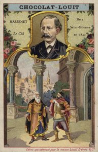 Jules Massenet, French Composer, and a Scene from His Opera Le Cid