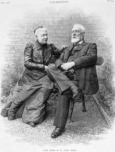 Jules Verne and his wife (engraving)