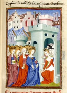 Justice, the Virgin and Saints, MS Harley 4431, f.361r, France, c.1410-14 by French School
