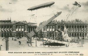 Kaiser Wilhelm II imagined removing the obelisk from Paris by Zeppelin