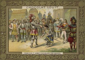 King Charles I of France knighted by Chevalier de Bayard after the Battle of Marignano, 1515 by French School