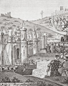 King Charles VII Sets Out to Besiege Harfleur by French School