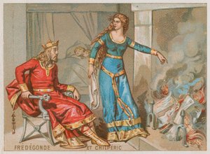 King Chilperic I and Fredegonde burn the record of taxes by French School