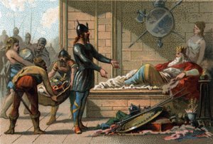 King Clovis III called The Lazy, king of France from 691 to 695 by French School