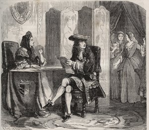 King Louis XIV and his wife, the Marquise of Maintenon by French School