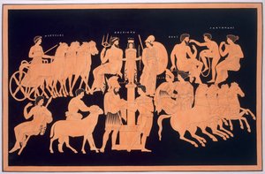 King Oenomaus, Hippodamia, and Olympian gods, published 1808-10 by French School