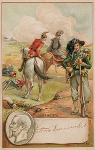 King Victor Emmanuel of Italy and the Battlefield of Magenta by French School