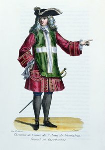 Knight of the Order of St. John of Jerusalem, illustration from History and Costumes of Monastic Orders by Father Helyot, 1842 by French School